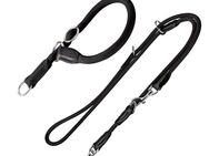 HUNTER Freestyle Set: Halsband + Hundeleine, schwarz - Halsband Größe max. 45 cm + Leine 200 cm