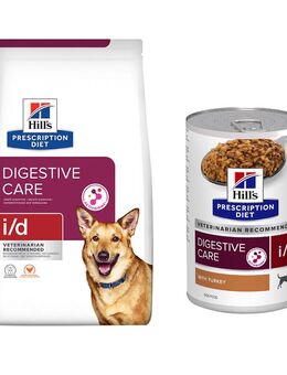 10 kg / 12 kg Hill's Prescription Diet + passendes Nassfutter gratis! - 12 kg i/d Digestive Care mit Huhn + 3 x 360 g Nassfutter