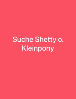 Privatperson sucht Shetty o. Kleinpony bis max. 120m - Ertingen