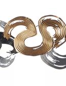 Wandrelief "Swing" Metall goldfarben dunkelgrau H. 38cm B:88cm in 38518