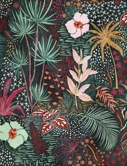 living walls Fototapete The Wall, glatt, botanisch, floral, natürlich, Fototapete Floral Tapete Dschungel Tapeten Wohnzimmer Design Optik