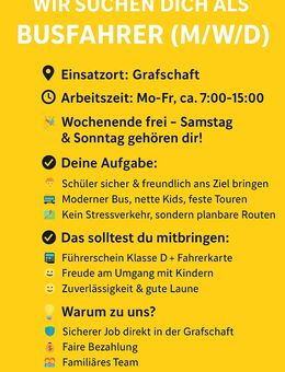 🚍 Busfahrer (m/w/d) gesucht – Dein neuer Job in der Grafschaft! - Grafschaft