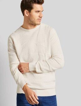 bugatti Rundhalspullover mit 3-D-Muster