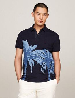 Tommy Hilfiger Poloshirt PALM PLACEMENT PRINT REG POLO kontrastreicher Palmenprint