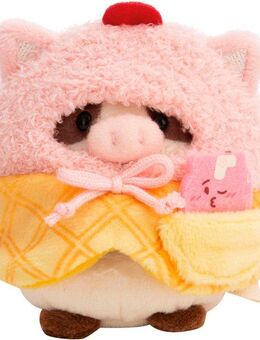 Nici Kuscheltier mymochi, Set Kuh Moona 8 cm mit Milch-Shake und Softeiskostüm