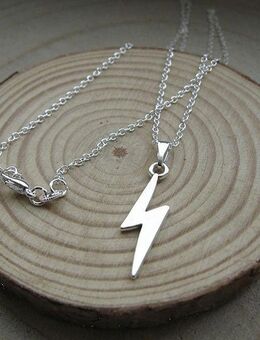 ☝️☝️☝️ Halskette, 925 Silber plat. + Anhänger Blitz, NEU ⭐⭐⭐⭐⭐ - Gersthofen