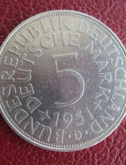 5 DM 1951 D alte Deutsche Mark, Silberadler, Heiermann - Schwanewede