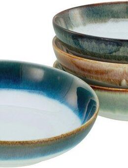 CreaTable Schale Cascade, Poke Bowl 22,5 cm 4-tlg, Steinzeug, (Set, 4-tlg), Rekativglasur, Healthy Food
