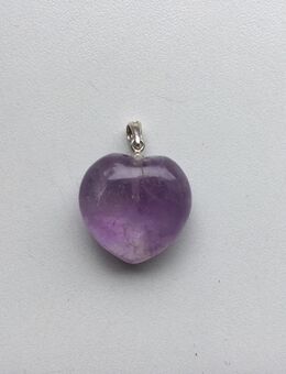Amethyst Stein Anhänger für Halskette Damen Herzform mit 925er Sterling Silber Anhänger - Fulda