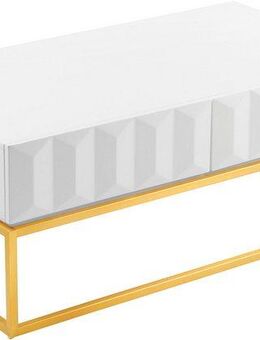 Leonique Couchtisch Alais, TOPSELLER!, OTTOs Choice, in 3D-Optik, mit zwei Schubladen und goldfarbenem Metallgestell