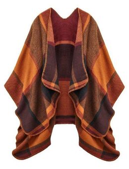 LASCANA Strickponcho Poncho in kuscheliger Qualität, Karotuch, Cape, Schal