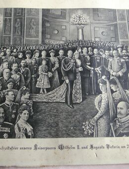 Lithographie Silberhochzeit Kaiser Wilhelm II. - Salzwedel (Hansestadt) Zentrum