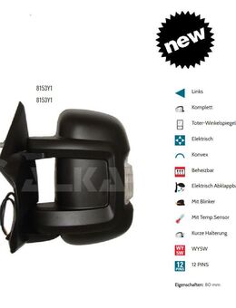AUSSENSPIEGEL LINKS ELEK BEH TEMP EINKLAPPB CITROEN JUMPER 8153Y1 - Dortmund Wickede