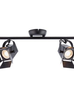 Brilliant Deckenstrahler Movie, LED wechselbar, Warmweiß, LED Spotrohr 2flg schwarz matt