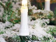 KONSTSMIDE Christbaumkerzen Weihnachtsdeko aussen, Christbaumschmuck, 35-flammig, Baumkette, Topbirnen, teilbarer Stecker, 35 klare Birnen