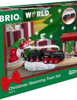 BRIO® Spielzeug-Eisenbahn BRIO® WORLD, Batterie-Dampflok Weihnachts-Set, (Set), FSC® - schützt Wald