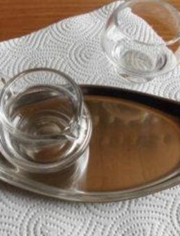 WMF Tablett Edelstahl Glas Salzschälchen Ölkännchen 1990 - Bottrop