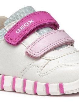 Geox B IUPIDOO GIRL Lauflernschuh, Sneaker, Klettschuh, Mädchenschuh mit großem Stern an der Ferse