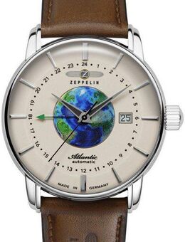 ZEPPELIN Automatikuhr Atlantic Automatic GMT 8468-5, Armbanduhr, Herrenuhr, Made in Germany, Mechanische Uhr, analog, Tag
