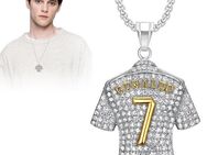 ZEUOPQ Kettenanhänger Kette mit Anhänger Edelstahlkette Halskette Nummer 7 Fußball Anhänger, Fans-Souvenirs, exquisite Dekorationen, personalisierte Designs
