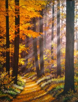 Verk. Orig. Gemälde "Herbstwald",Acryl,Leinw. Seifried - Eisenhüttenstadt