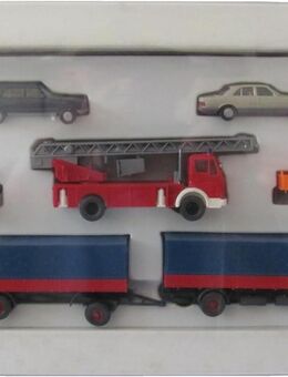 Wiking - Mercedes Benz - 6er Set - 250 T, 500 SE, Kleinbus, Feuerwehr, Unimog & Hängerzug - Modell 3 - Doberschütz