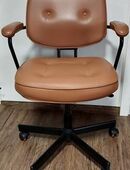 Drehstuhl, Leder, goldbraun, Armlehnen gepolstert, ALEFJÄLL von IKEA in 37235