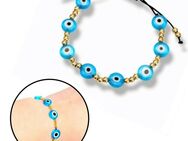 Armband mit Nazar Boncuk Blaue Auge Und Runde Goldfarbene Perlenoptik Schmuck 9,90* - Villingen-Schwenningen