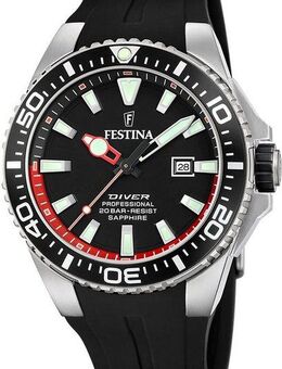 Festina Taucheruhr Diver Collection F20664/3, Armbanduhr, Herrenuhr, Taucheruhr, Silikonarmband, Datum