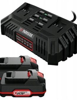 PARKSIDE® 20 V Akku-Doppelladegerät »PDSLG 20 A1«, 4,5 A mit 2x2AH Akku Set - Wuppertal
