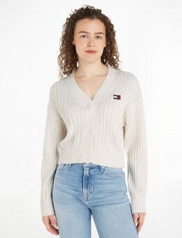 Tommy Jeans Strickjacke TJW BADGE V-NECK CARDIGAN EXT mit Tommy Jeans Logo-Badge