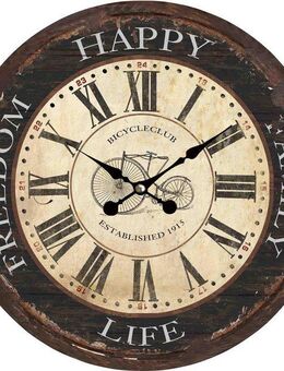 Myflair Möbel & Accessoires Wanduhr "Bicycle" (mit römischen Ziffern, Zeiger aus Metall)