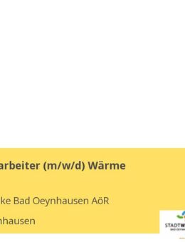Projektmitarbeiter (w/m/d) Wärme - Bad Oeynhausen