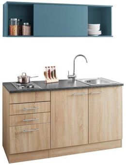 OPTIFIT Pantryküche Mini, Breite 150 cm, mit Kochfeld und Einbau-Spülbecken