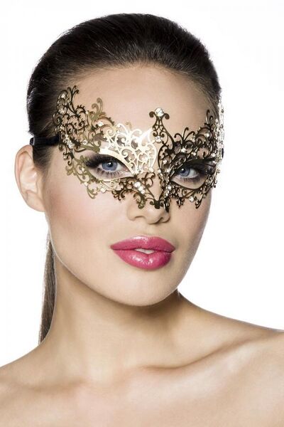 Metallmaske Gold mit Strasssteinen - Pullach (Isartal)