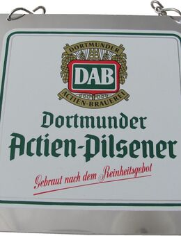 DAB Dortmunder Actien Brauerei - Pilsener - Zapfhahnschild - 10 x 10 cm - Motiv 3 - aus Kunststoff - Doberschütz
