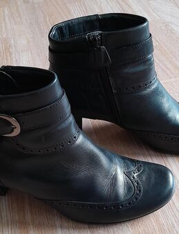 schwarze gefütterte Leder-Stiefeletten von Jana Weite G Gr. 39 - Gaggenau