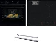 AEG Backofen-Set HH24BSISML, mit 1-fach-Teleskopauszug, Aqua Clean, SaphirMatt®-Induktionskochfeld-Kratzresistente Oberfläche, Pizzastufe