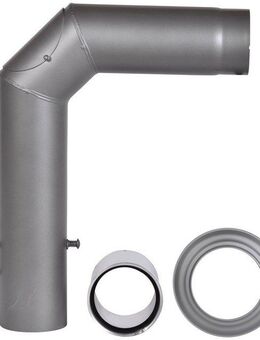 Firefix Ofenrohr, (Set), Bogen, 120 mm, 90 °, Stahlblech, mit Drosselklappe