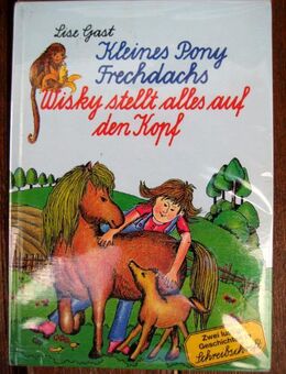 Schöne Pferdegeschichte „Kleines Pony Frechdachs“ von Lise Gast in sehr gutem Zustand, empfohlen für Kinder ab 6 Jahren, Loewes Verlag, 123 Seiten, stammt aus 1991, ASIN: B00I7HW0LU, zum Schutz für weiteren Gebrauch schon eingebunden, 4,- € - Unterleinleiter