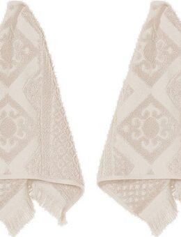 PAD Gästehandtuch Harlem, Frottee (Set, 2-St), Made in Europe, Uni Farben, mit Ornamenten, mit Fransen