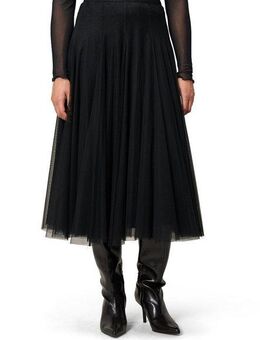 Zero Midirock Damen Meshrock mit Gummibund Falten