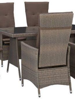 MERXX Garten-Essgruppe Valencia, TOPSELLER!, (6x verstellbare Relaxsessel, 1x Tisch 150x80 cm, inkl. Auflagen), Aluminium, Polyrattan, geeignet für 6 Personen