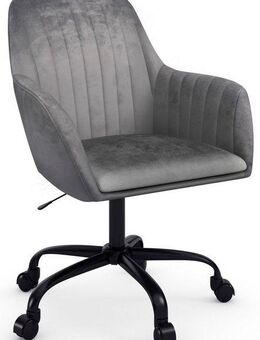 INOSIGN Bürostuhl Perry2, eleganter Samtstuhl, schwarzes Drehkreuz,Polsterung in Längsnaht-Optik