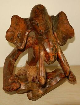 Witzig Holztroll Holz Troll - sitzender Elefant - Dekofigur 30cm - Chemnitz