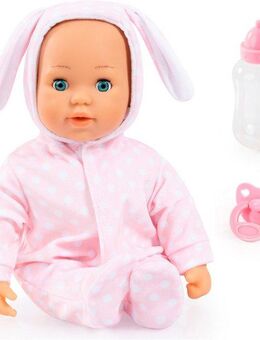 Bayer Babypuppe First Words Baby, Anna 38 cm, rosa (3-tlg), mit Schlafaugen und Babygeräuschen