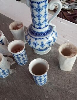 7 - teiliges Kobaltset, Karaffe und Becher DDR - Berlin