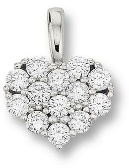 ONE ELEMENT Kettenanhänger 0.18 ct Diamant Brillant Herz Anhänger aus 585 Weißgold, aus 585 Weißgold – glänzender Blickfang – ideal als Geschenkidee