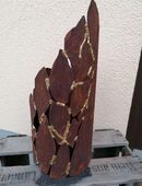 Edelrost Fackel "Kinsugi" mit Goldnähten in 87647