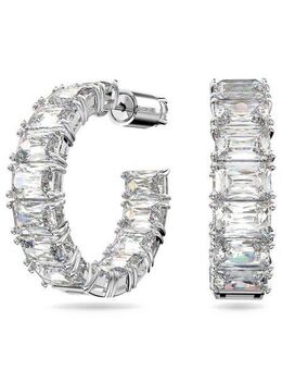 Swarovski Paar Creolen Matrix Baguette, mit Swarovski® Kristall